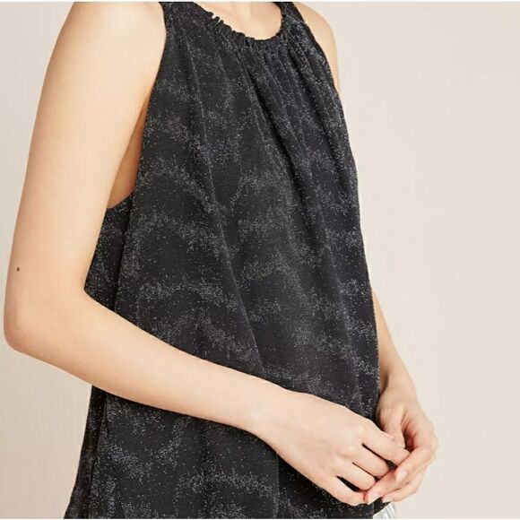 NWT S Anthropologie Carly Shimmer Top Keyhole - Picture 4 of 16